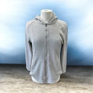 Eddie Bauer Women’s Size Medium Gray Full Zip Pockets Fleece Athletic Jacket